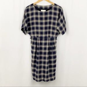 Phillip Lim Navy & Tan Plaid Dress 0